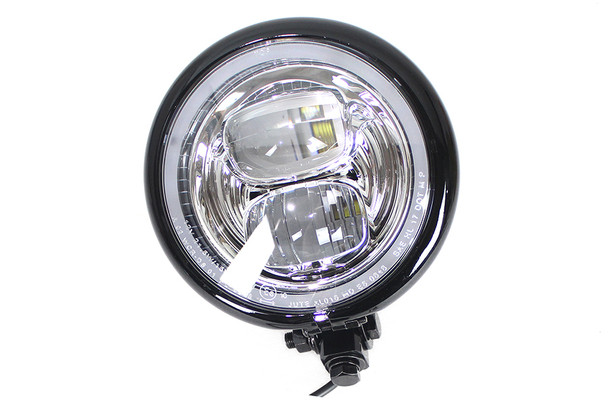 V-Twin - 33-1595 - 5-3/4 inch Bates Style LED Headlamp Black
