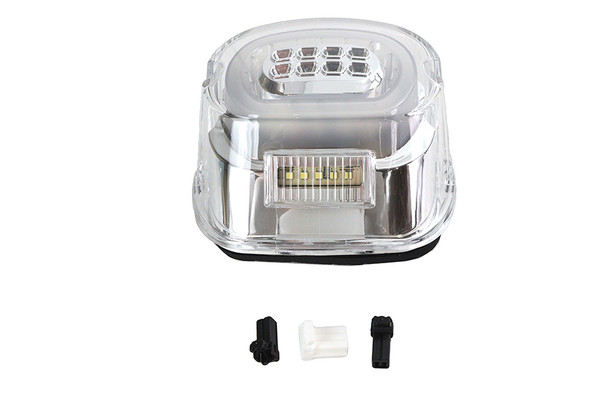 V-Twin - 33-1641 - Chrome Lens Tail Lamp with LED Turn Signals