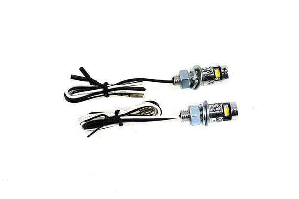 V-Twin - 33-1683 - Chrome Burdett License Plate Bolt Set with LED