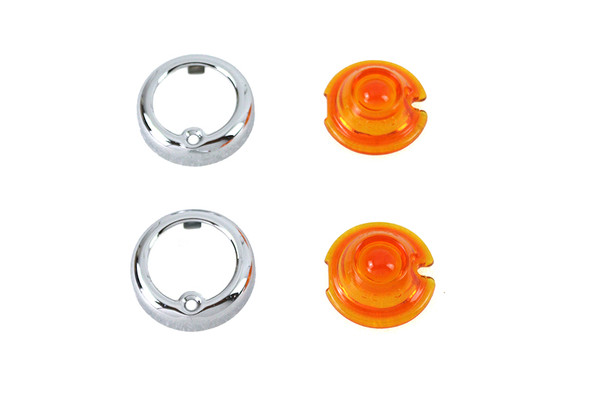V-Twin - 33-1727 - Replica Guide Bullet Marker Lamp Set Amber
