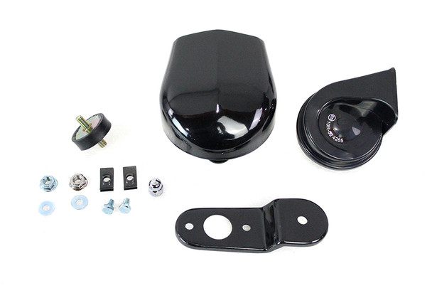 V-Twin - 33-1729 - Softail Horn Kit with Black Cover - Fits 1984-1999 Harley-Davidson FXST, FLST