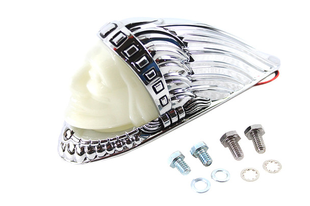 V-Twin - 33-1943 - Indian Face Front Fender Lamp Chrome