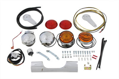 V-Twin - 33-2117 - Turn Signal Set with Bracket - Fits 1958-1973 Harley-Davidson FL