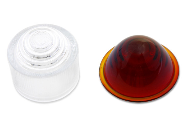 V-Twin - 33-2154 - Tail Lamp Lens Set Cone Style Glass Red and Clear