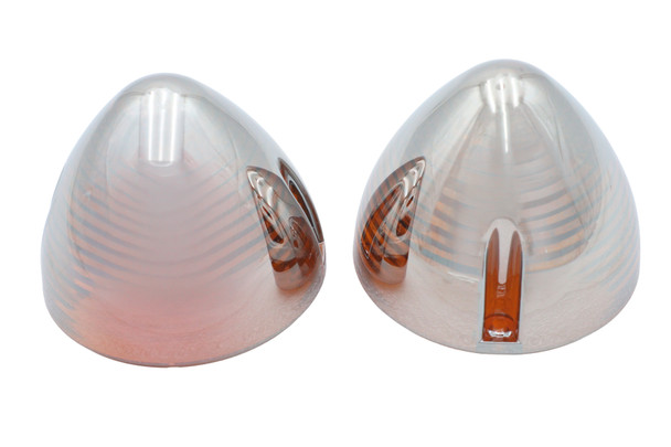 V-Twin - 33-2717 - Bullistic Turn Signal Lenses Amber - Fits 1963-1984 Harley-Davidson FL