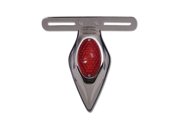 V-Twin - 33-3037 - Chrome Teardrop LED Tail Lamp Assembly with Red Lens