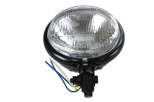 V-Twin - 33-3042 - 5-3/4 inch Black Round Headlamp