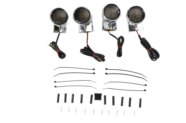 V-Twin - 33-5013 - Chrome Revox Bullet LED Turn Signal Lamp Kit