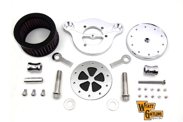 V-Twin - 34-0248 - Wyatt Gatling Air Cleaner Kit Chrome