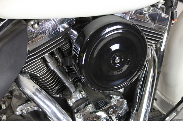 V-Twin - 34-0262 - 8 inch Round Air Cleaner Kit Black