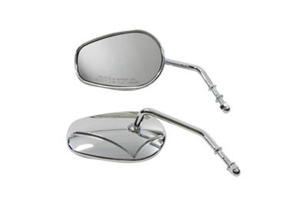 V-Twin - 34-0391 - Rectangle Mirror Set with Round Stems V-Twin - 34-0391 - Rectangle Mirror Set with Round Stems