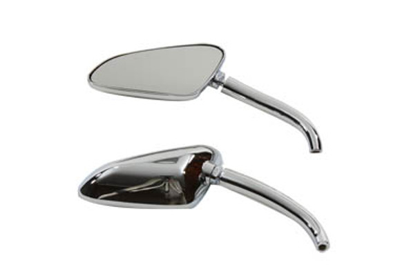 V-Twin - 34-0397 - Racer Mirror Set with Round Stems Chrome V-Twin - 34-0397 - Racer Mirror Set with Round Stems Chrome