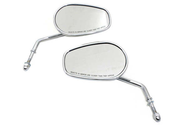 V-Twin - 34-0412 - Chrome Taper Convex Mirror Set V-Twin - 34-0412 - Chrome Taper Convex Mirror Set