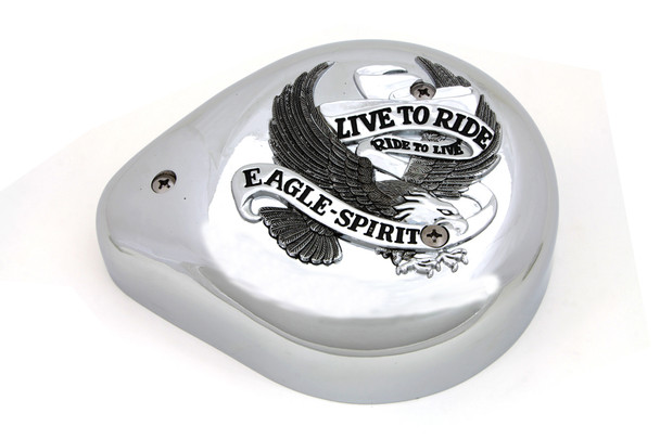 V-Twin - 34-0532 - Eagle Spirit Chrome Teardrop Air Cleaner