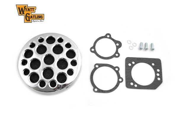 V-Twin - 34-0762 - Wyatt Gatling Chrome Drilled CV Air Cleaner