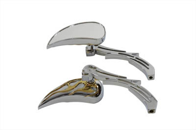 V-Twin - 34-0864 - Chrome Billet Teardrop Mirror Set