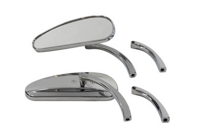 V-Twin - 34-1217 - Deco Mirror Set Billet Chrome