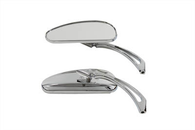 V-Twin - 34-1220 - Deco Mirror Set Billet Chrome