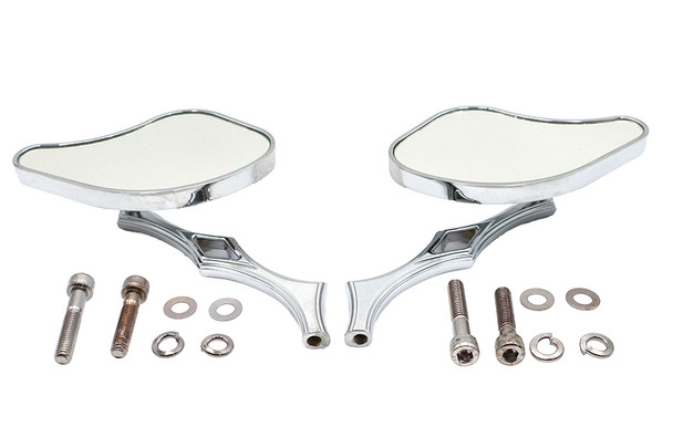 V-Twin - 34-1228 - Pork Chop Mirror Set Billet