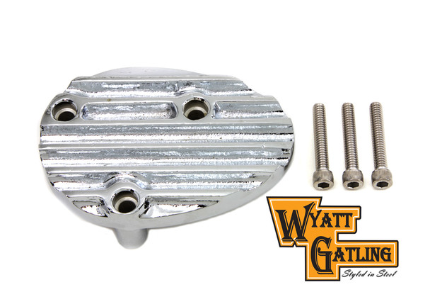 V-Twin - 34-1293 - Wyatt Gatling Chrome Finned Carburetor Cover