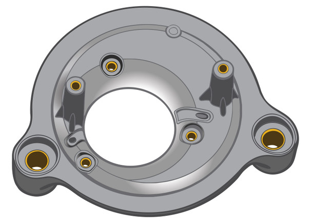 V-Twin - 160mm Teardrop Air Cleaner Backing Plate fits '17-Up Harley M8 FLT, '18-Up Softail Models