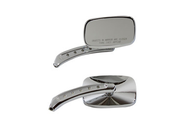 V-Twin - 34-1574 - Oval Mirror Set Chrome