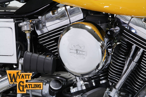 V-Twin - 34-1605 - Chrome Wyatt Gatling Air Cleaner Assembly - Fits 1993-2007 Harley-Davidson FXST, FXD