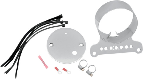 Drag Specialties - Single/Dual Chrome Gauge Brackets - Fits Dyna and XL Sportster Models (see fitment)