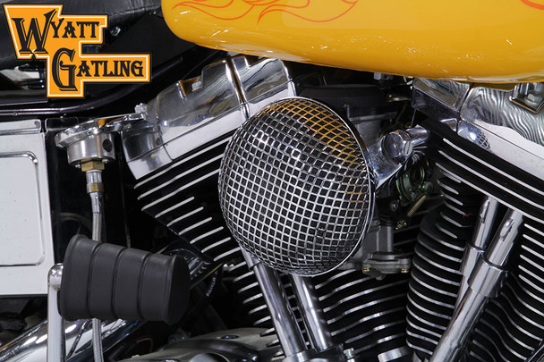 V-Twin - 34-1608 - Chrome Wyatt Gatling Air Cleaner Assembly - Fits 1993-2007 Harley-Davidson FXST, FXD