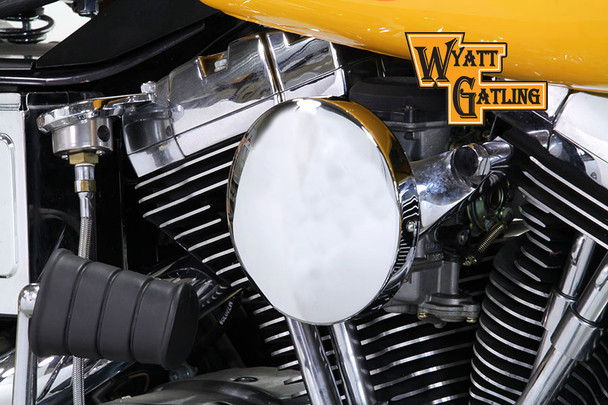 V-Twin - 34-1612 - Chrome Wyatt Gatling Air Cleaner Assembly - Fits 1993-2007 Harley-Davidson FXST, FXD