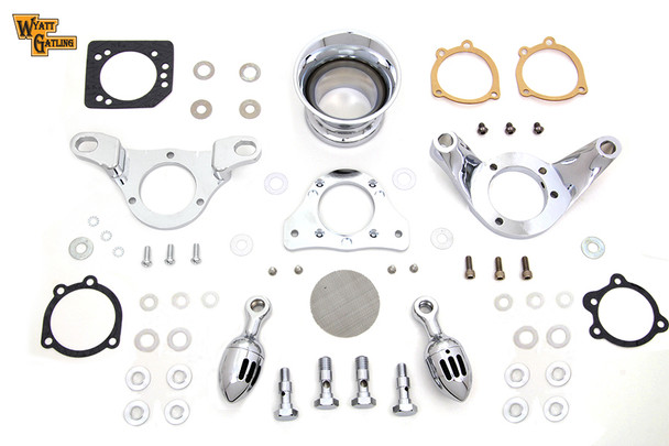 V-Twin - 34-1636 - Chrome Wyatt Gatling Velocity Stack Assembly - Fits 1993-2007 Harley-Davidson FXST, FXD