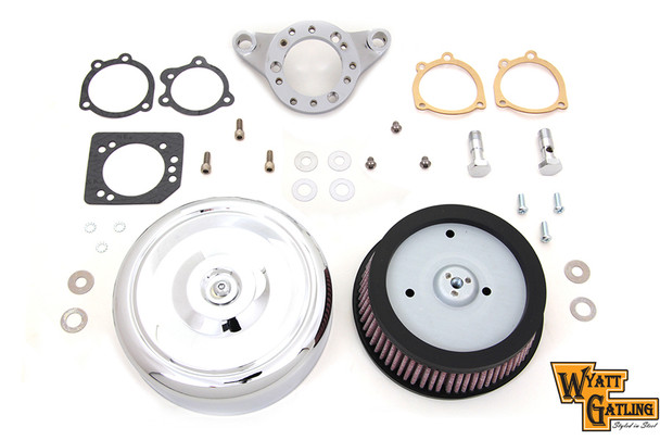 V-Twin - 34-1709 - Chrome Wyatt Gatling Air Cleaner Assembly