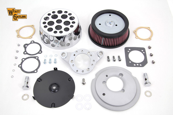 V-Twin - 34-1847 - Chrome Wyatt Gatling Air Cleaner Assembly