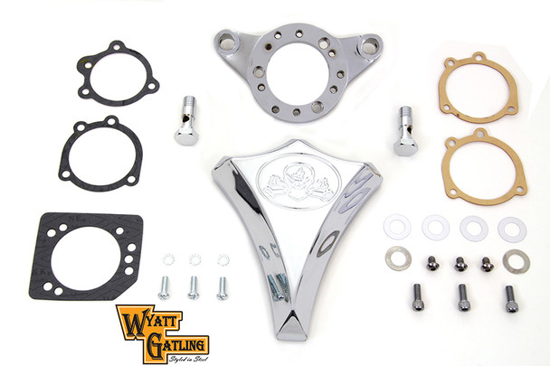 V-Twin - 34-1850 - Chrome Wyatt Gatling Air Cleaner Assembly