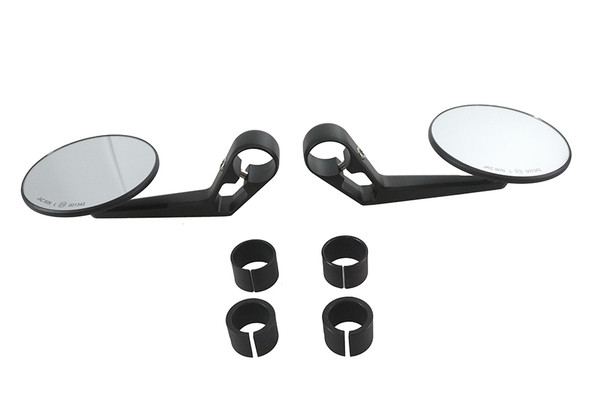 V-Twin - 34-2144 - Wyatt Gatling Round Mirror Set Black