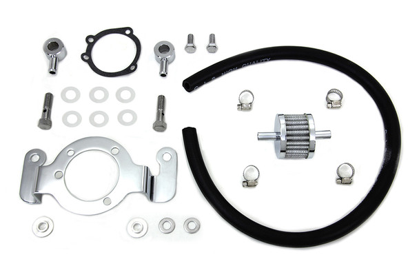 V-Twin - 35-0125 - Crankcase Breather and Bracket Kit - Fits 1999-2007 Harley-Davidson FLT, 1999-2015 FXST, 1999-2017 FXD, 1999-2015 FLST