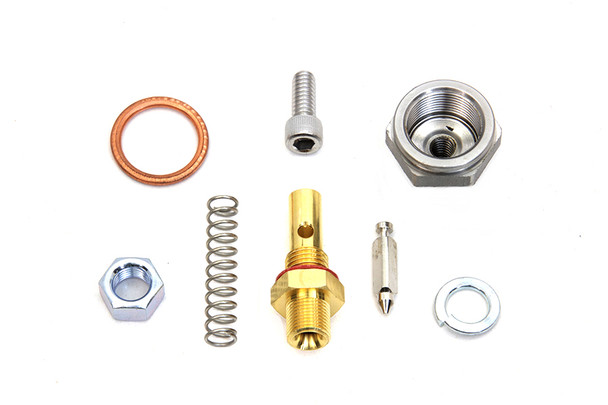 V-Twin - 35-0366 - Lock Nut with Linkert Needle and Seat Kit Zinc - Fits 1941-1965 Harley-Davidson FL, 1936-1957 G, 1936-1952 EL, W
