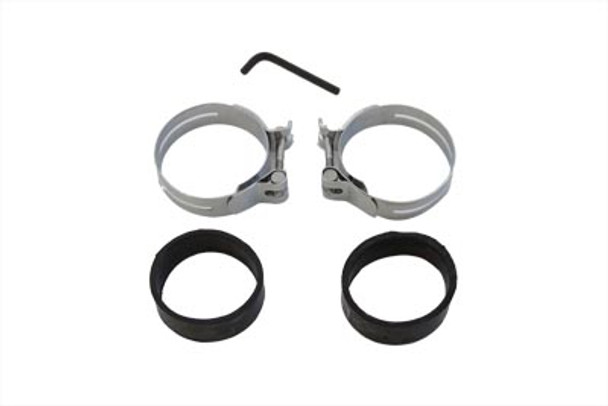 V-Twin - 35-0410 - Chrome Intake Manifold Clamp Set
