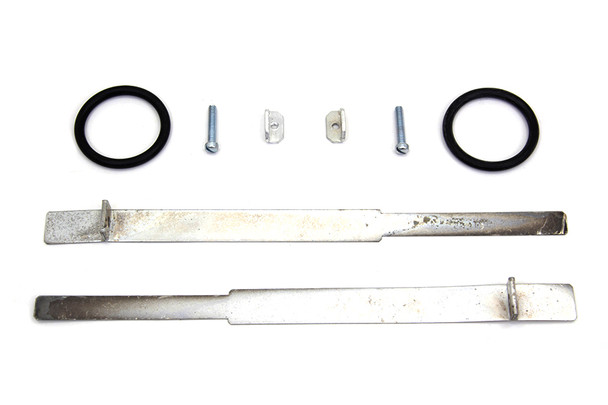 V-Twin - 35-0439 - Replica Cadmium Intake Manifold Clamp Set - Fits 1971-1977 Harley-Davidson FX, 1955-1977 FL, 1957-1977 XL