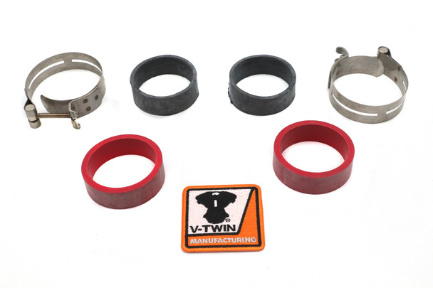 V-Twin - 35-1384 - Stainless Steel Intake Manifold Clamp Kit - Fits 1978-1985 Harley-Davidson XL, 1978-1984 FL