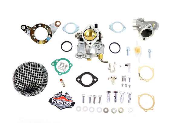 V-Twin - 35-1681 - OKO Performance 1-7/8 inch Shorty Carburetor Kit - Fits 1993-2017 Harley-Davidson FLST, FLH, FXST