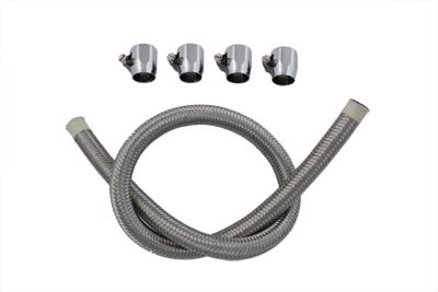 V-Twin - 35-9170 - Braided Fuel Line Kit Stainless Steel