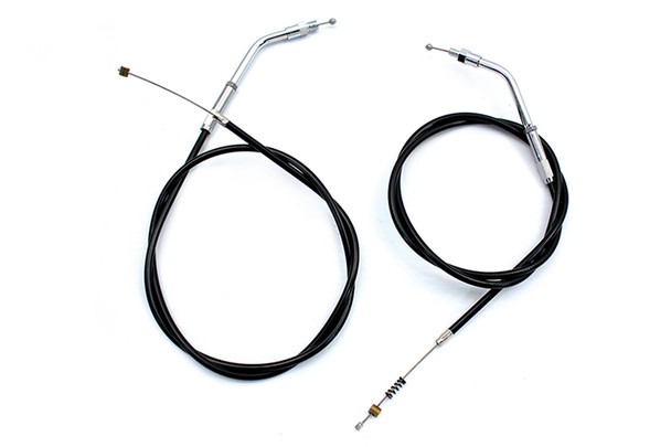 V-Twin - 36-0860 - Black Throttle and Idle Cable Set with 36.81 inch Casing