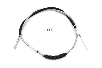 V-Twin - 36-1160 - 62.51 inch Braided Stainless Steel Clutch Cable - Fits 2007-2020 Harley-Davidson FLT
