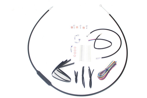 V-Twin - 36-1602 - 12 inch-14 inch Handlebar Cable and Brake Line Kit - Fits 2000-2013 Harley-Davidson FLHTC (with ABS), 2008-2013 FLHX (with ABS), 2008-2013 FLHT (with ABS), 2008-2013 FLHTCU (with ABS)