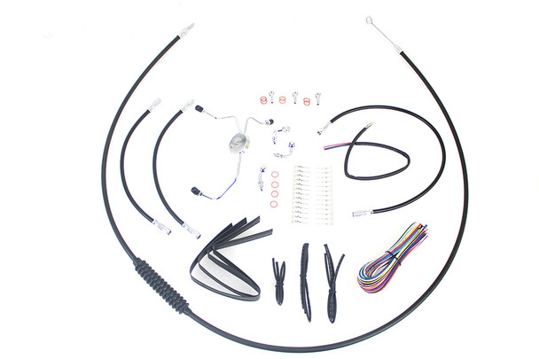 V-Twin - 36-1611 - 12 inch-14 inch Handlebar Cable and Brake Line Kit - Fits 2007-2013 Harley-Davidson XL