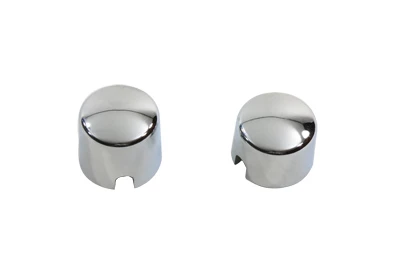 V-Twin - 37-0041 - Chrome Rear Axle Nut Cover Set - Fits 2000-2007 Harley-Davidson FLST, FXST