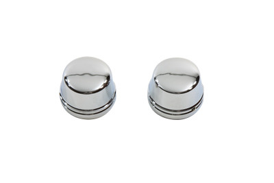 V-Twin - 37-0380 - Chrome Front Axle Cap Cover Set, Cap Style - Fits 2000-2007 Harley-Davidson FLT (Front Fitment), 2000-2007 FLHT, 2004-2007 FXD
