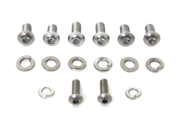 V-Twin - 37-0808 - Headlamp Cowl Screw Kit Stainless Steel - Fits 1960-1984 Harley-Davidson FL