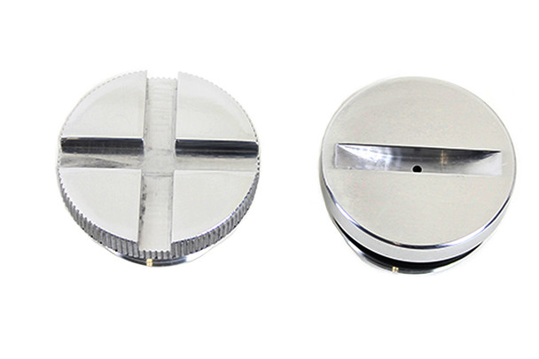 V-Twin - 37-7276 - Polished Primary Cover Cap Set - Fits 1971-1976 Harley-Davidson XL